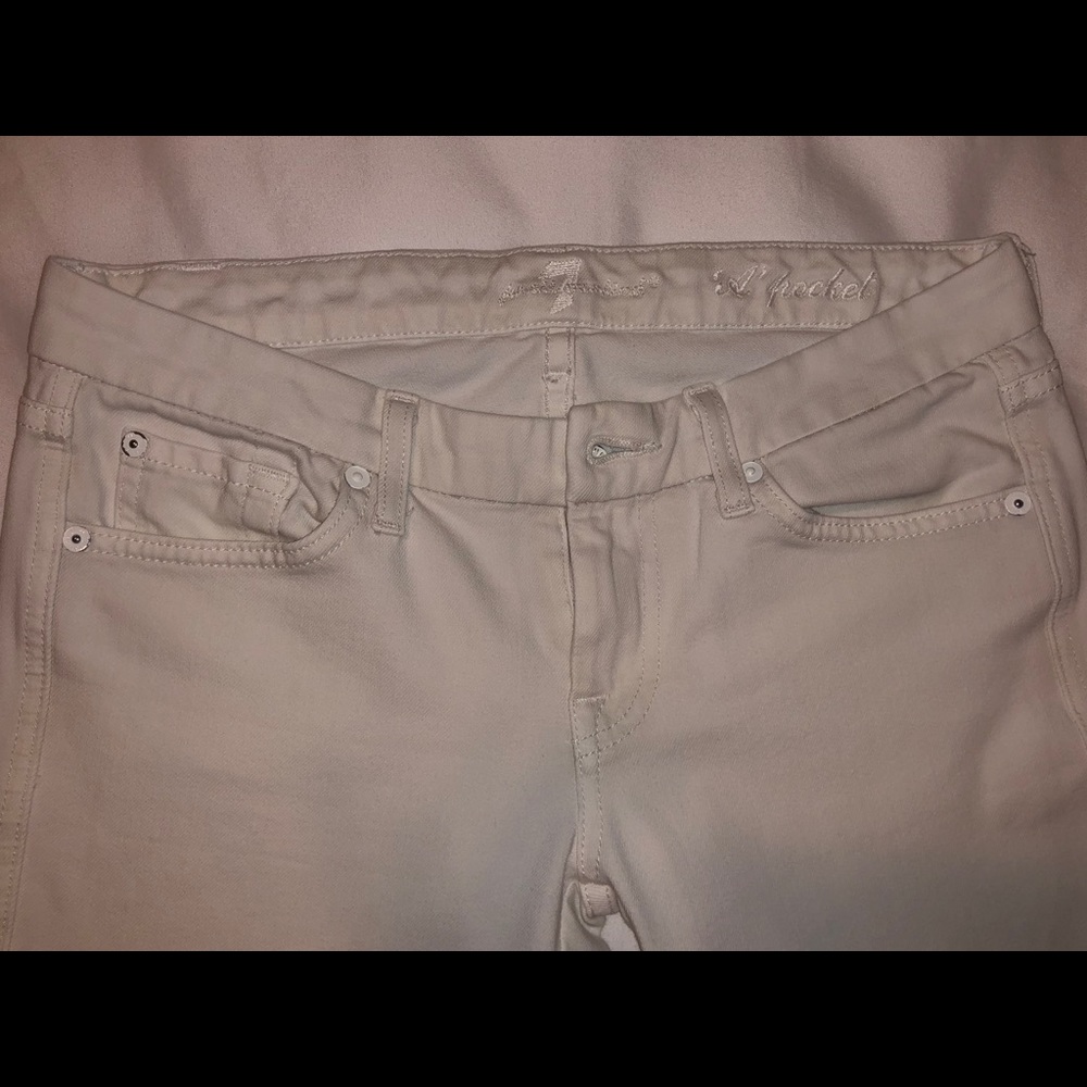 7 For all Mankind White A Pocket Jeans Sz 26 ๐ฆ - Picture 3 of 7
